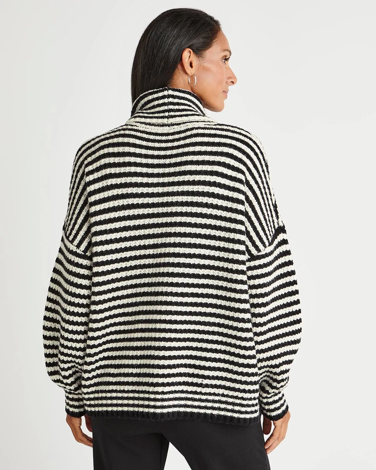 Splendid x Cella Jane Cashblend Striped Turtleneck Sweater