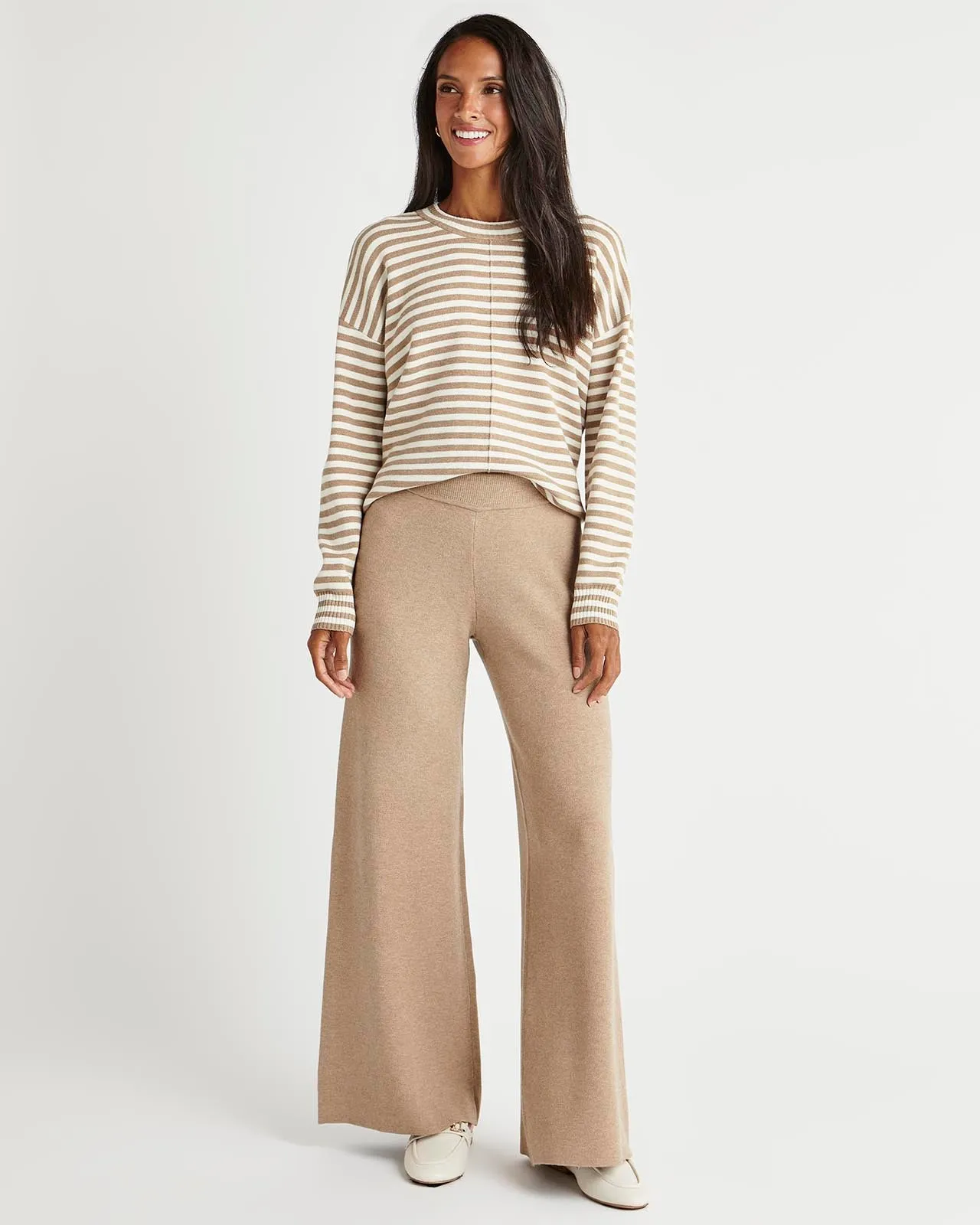 Splendid x Cella Jane Striped Front Seam Sweater