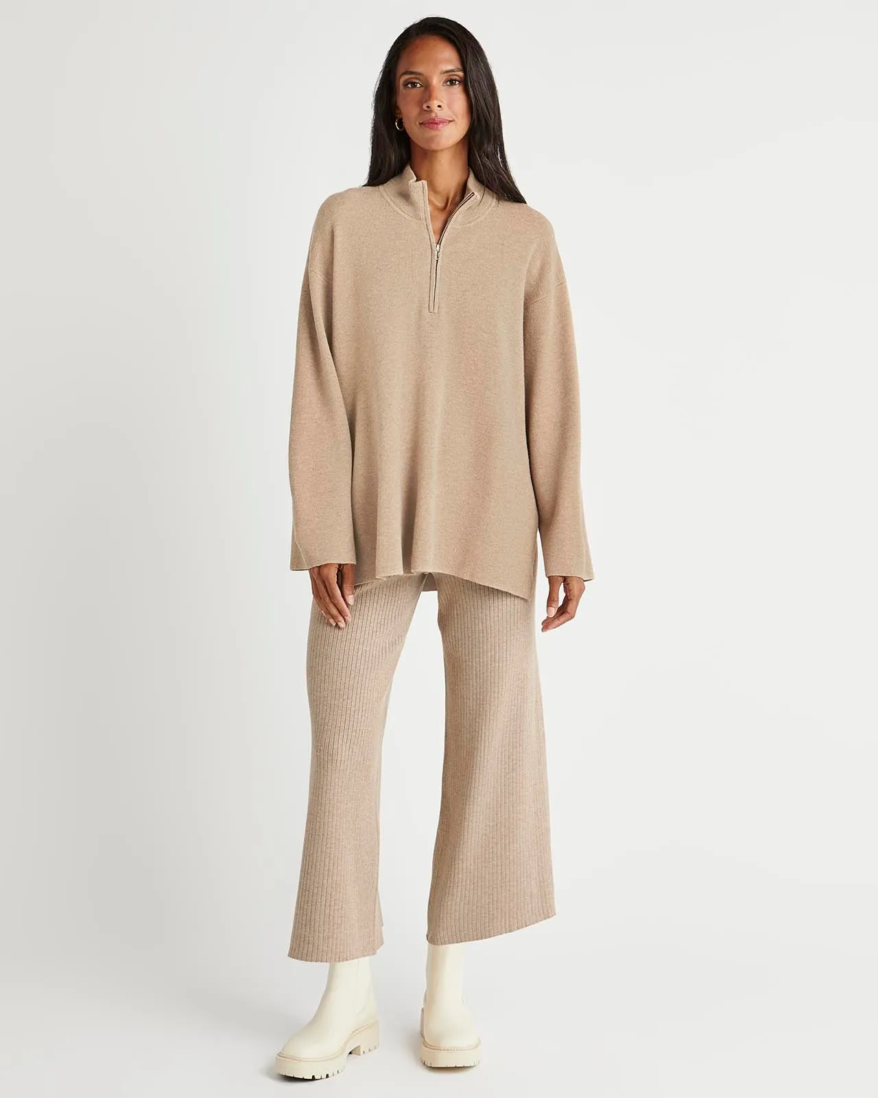 Splendid x Cella Jane Wide Leg Rib Sweater Pant