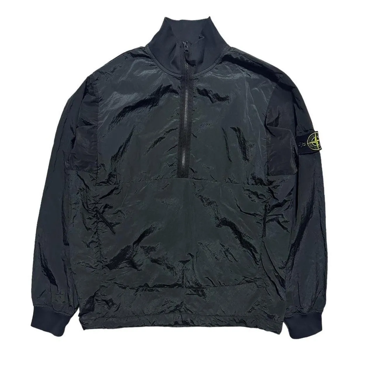 Stone Island Green Nylon Half Zip Pullover