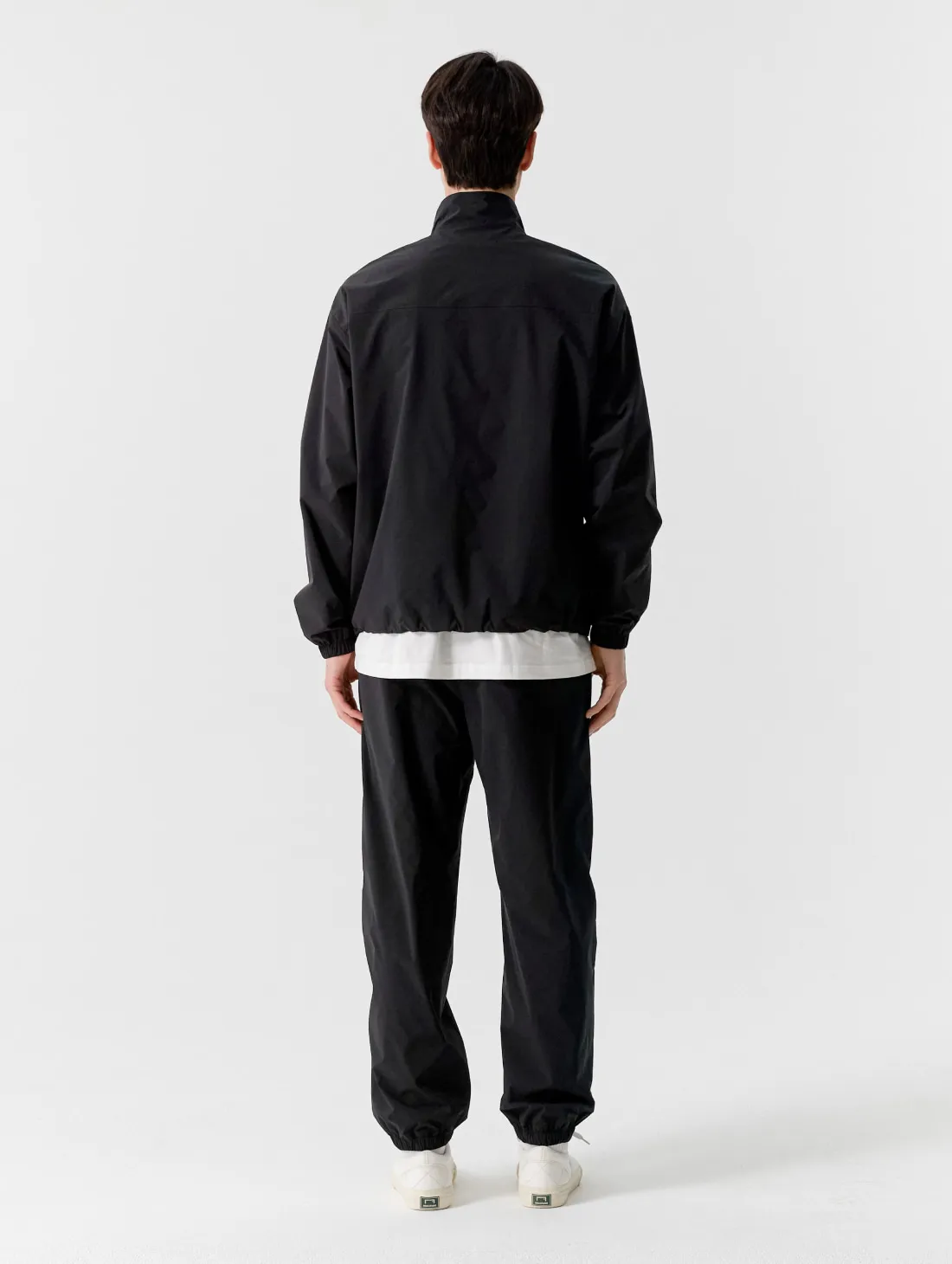 STRETCH WOVEN ANORAK-BLACK