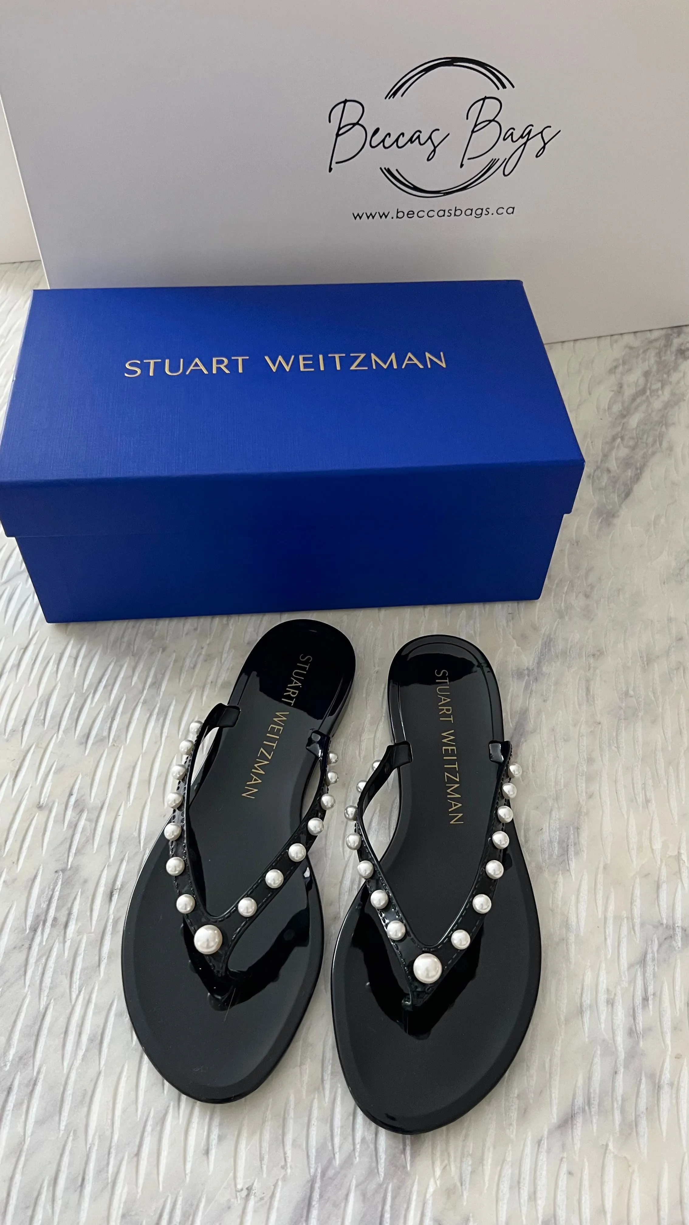 Stuart Weitzman Pearl Flip Flops