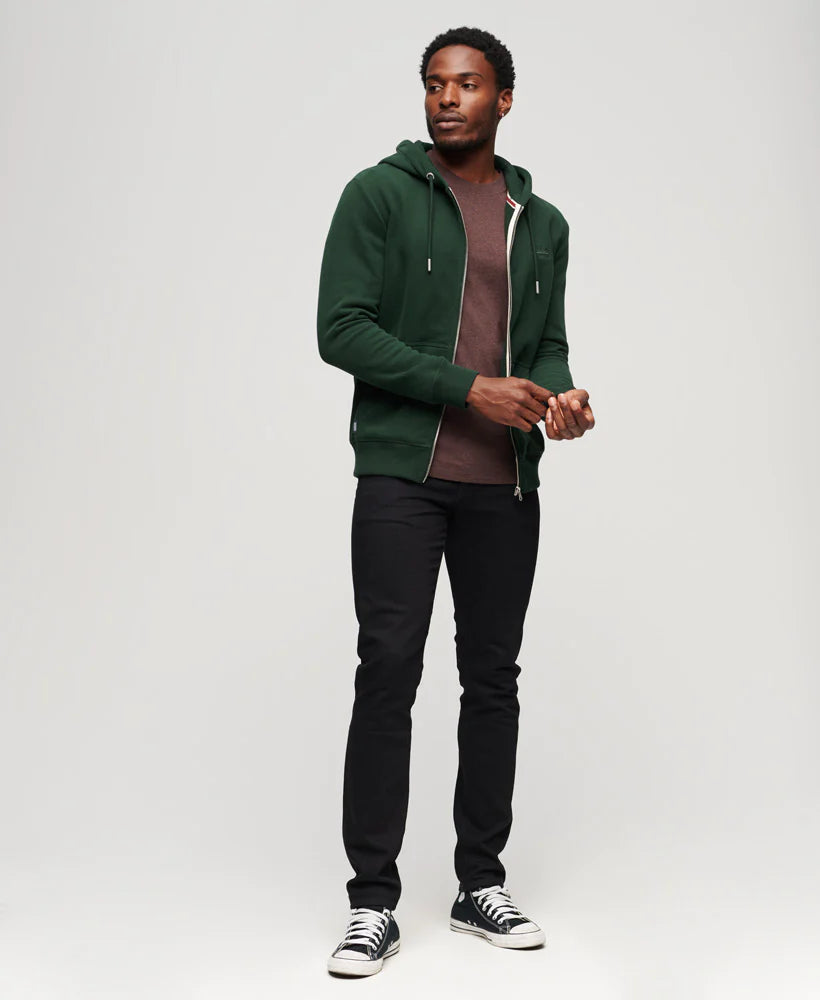 Superdry - Essential Logo Zip Hoodie Forest Green