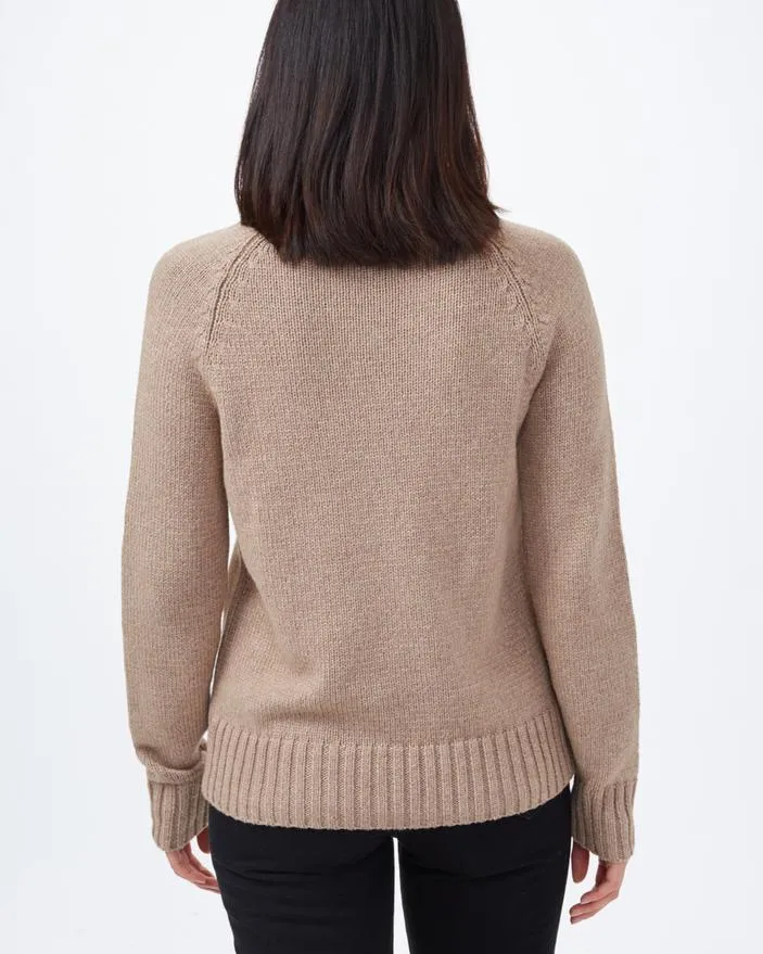 Tentree Highline Wool Turtleneck Sweater in Foxtrot Brown Heather