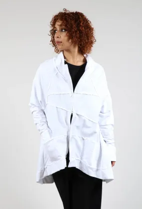 Textured Zipper Jacket in White