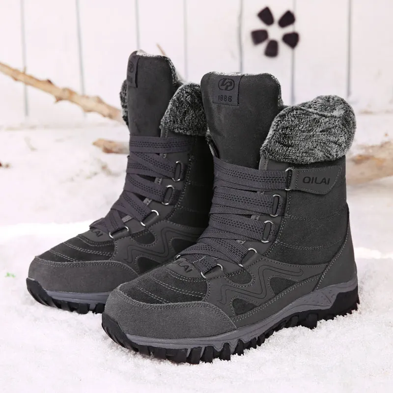 Tiosebon Unisex Outdoor Fur Ankle Boots