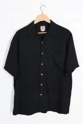 TOMMY BAHAMA Silk Black Button Up Shirt (XL)