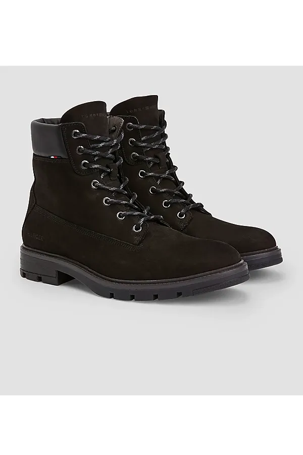 Tommy Hilfiger Nubuck Leather Boots Black