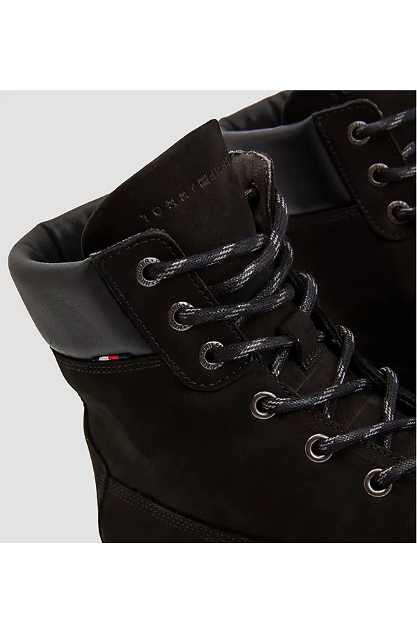 Tommy Hilfiger Nubuck Leather Boots Black