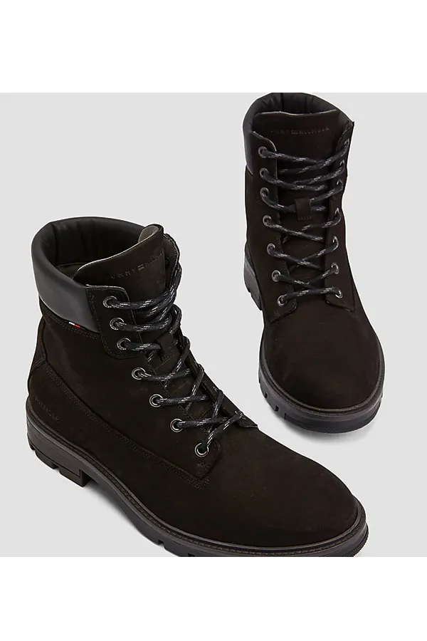 Tommy Hilfiger Nubuck Leather Boots Black