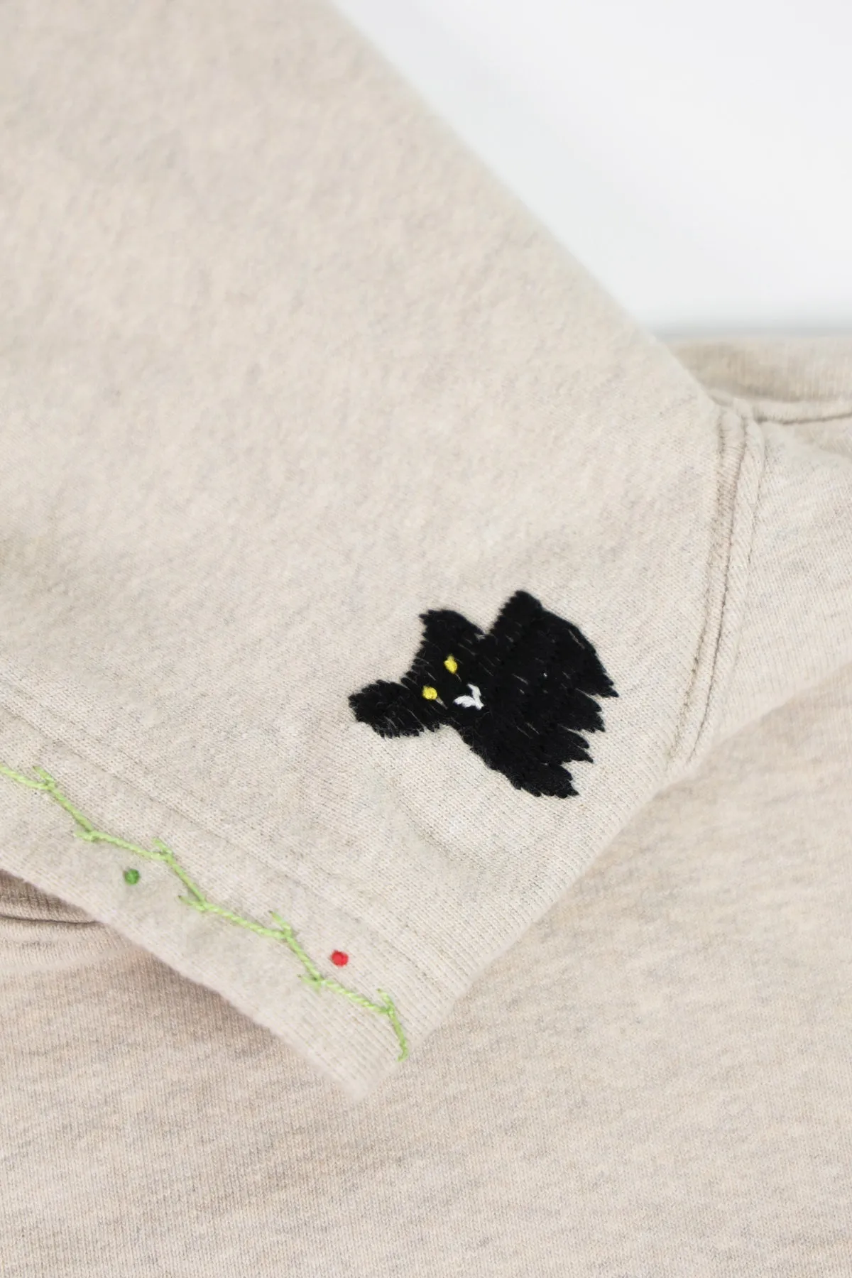 TOP SWT Knit Hoodie (BLACK CAT) - Natural