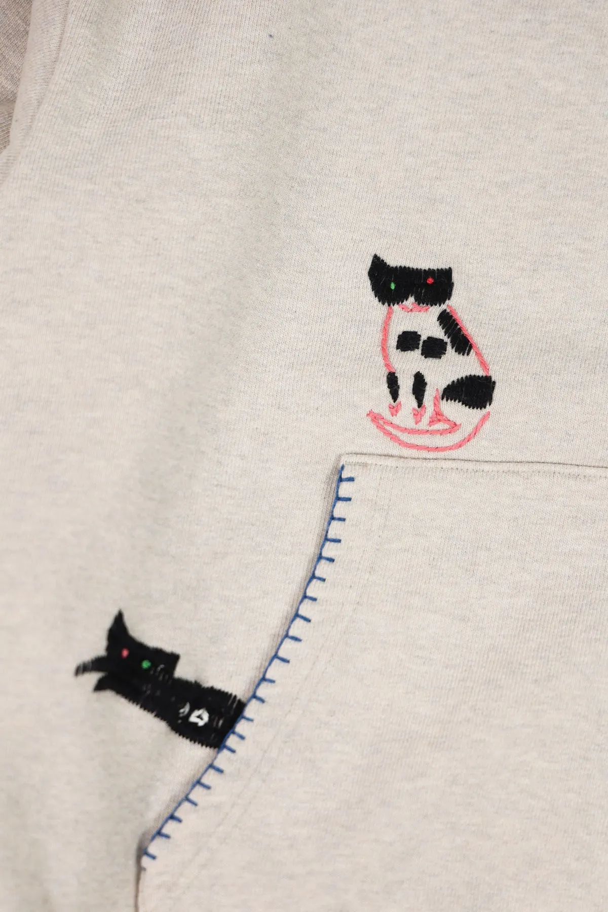 TOP SWT Knit Hoodie (BLACK CAT) - Natural