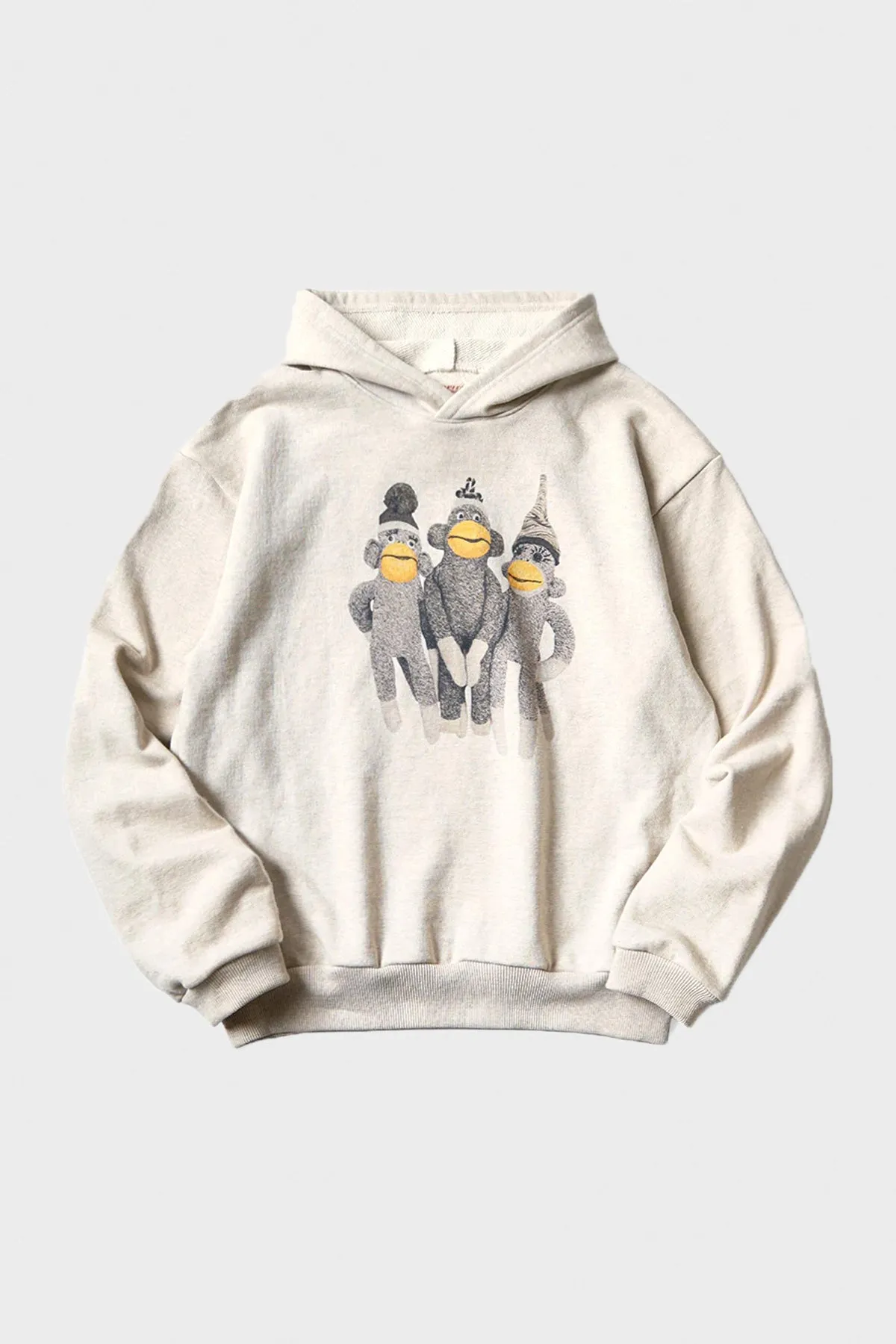 TOP SWT Knit Hoodie (MONKEY AMIGOS) - Natural