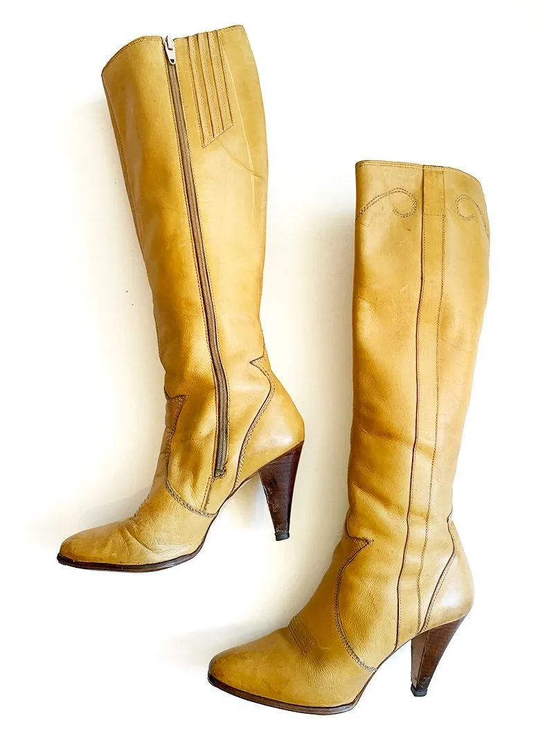 Town & Country Tan Tall Leather Boots