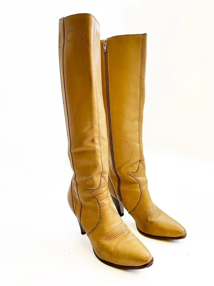 Town & Country Tan Tall Leather Boots