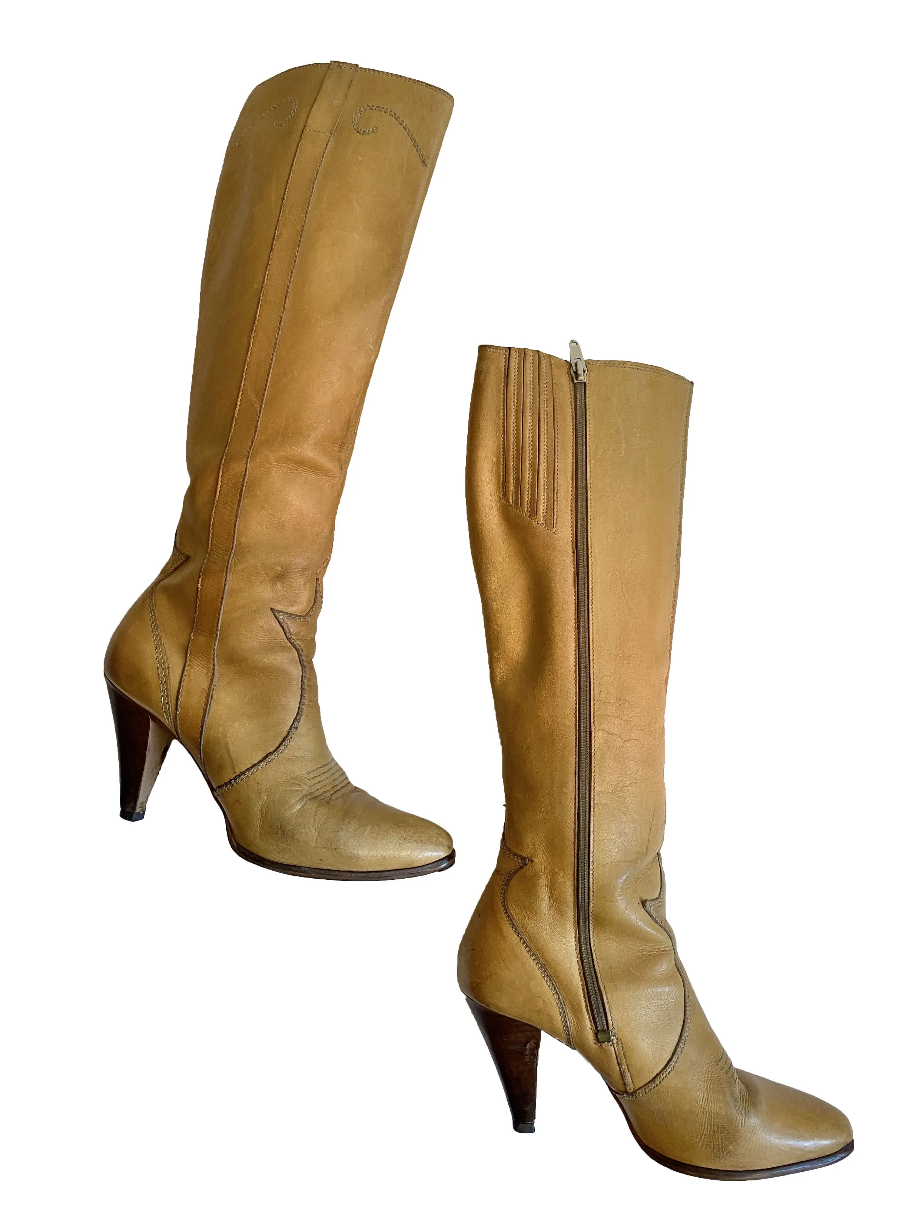 Town & Country Tan Tall Leather Boots