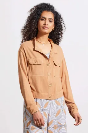 Tribal Caramel Linen Blend Jacket