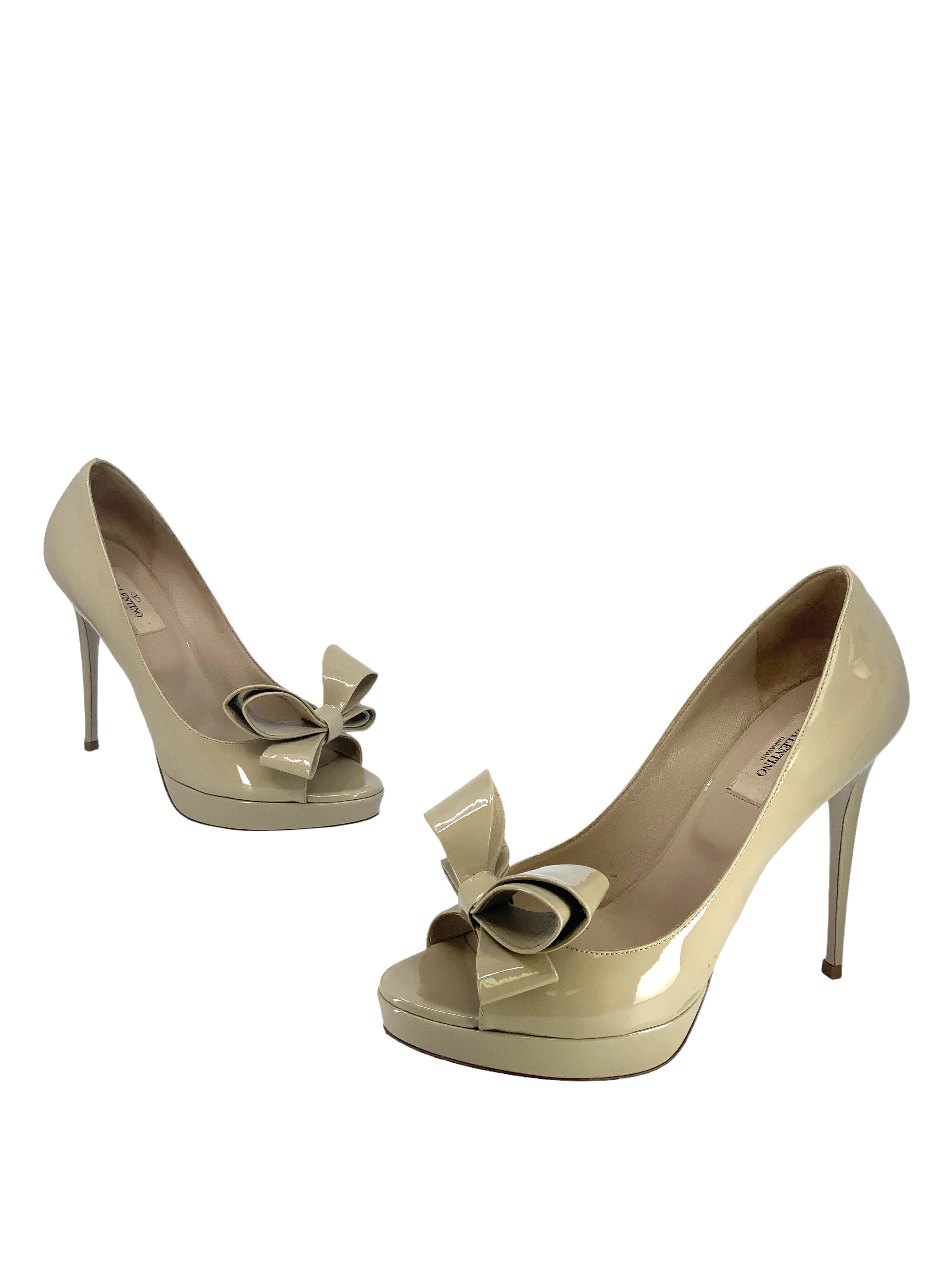 Valentino Patent Leather Bow Accent Pumps Size 9.5