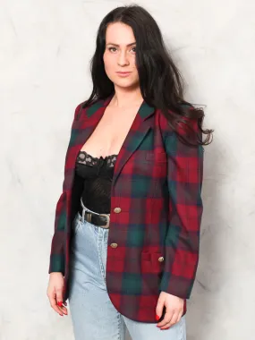 Vintage 80's Women Plaid Blazer