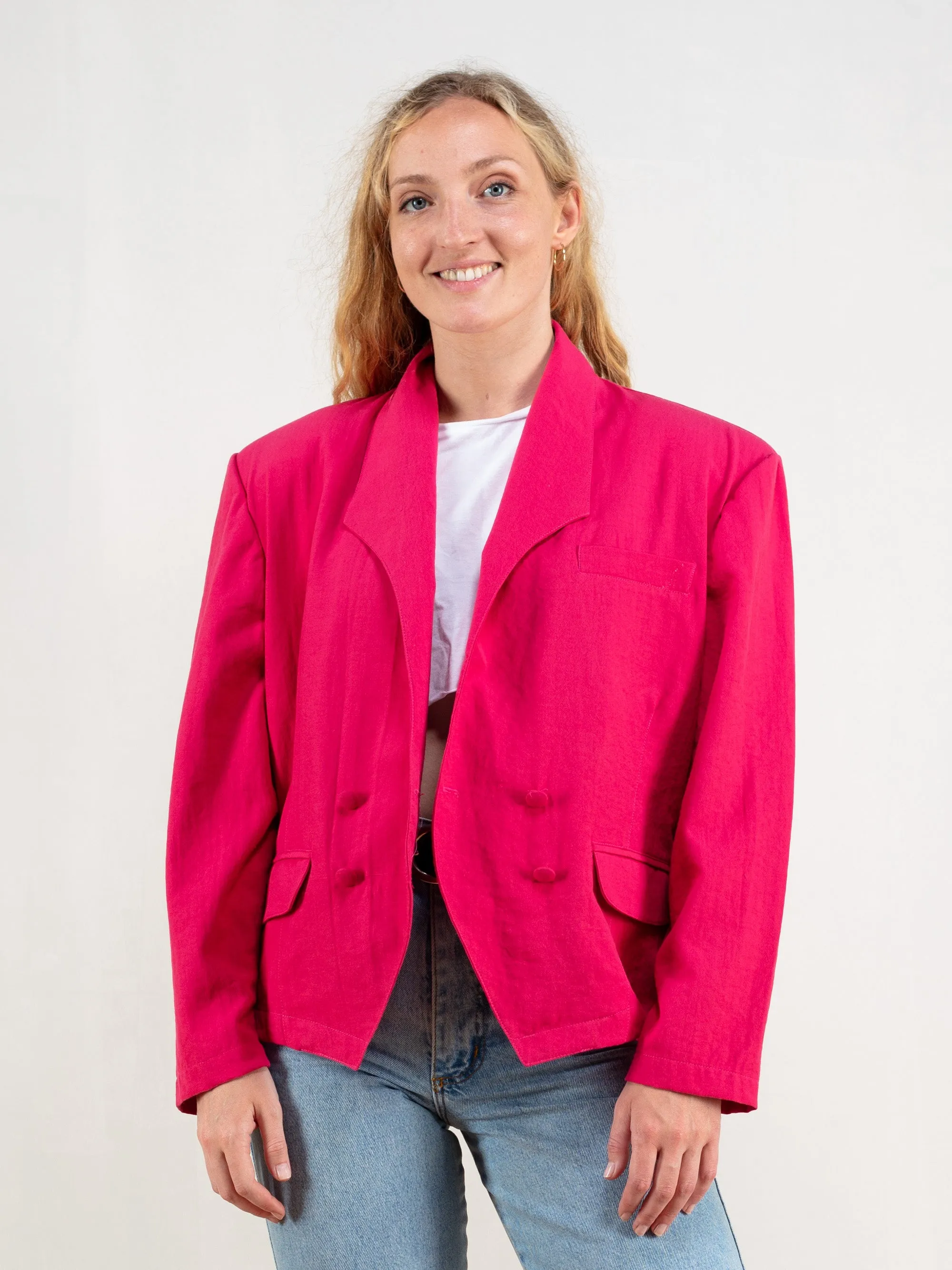 Vintage 90's Women Pink Blazer Jacket