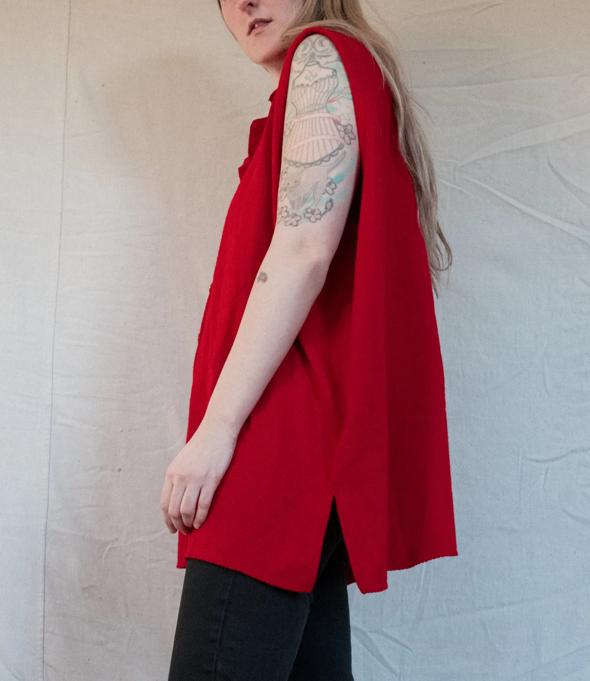 Vintage Oversized Sleeveless Cardigan (S-L)