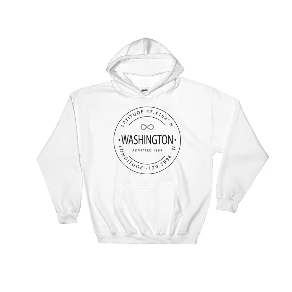 Washington - Hooded Sweatshirt - Latitude & Longitude