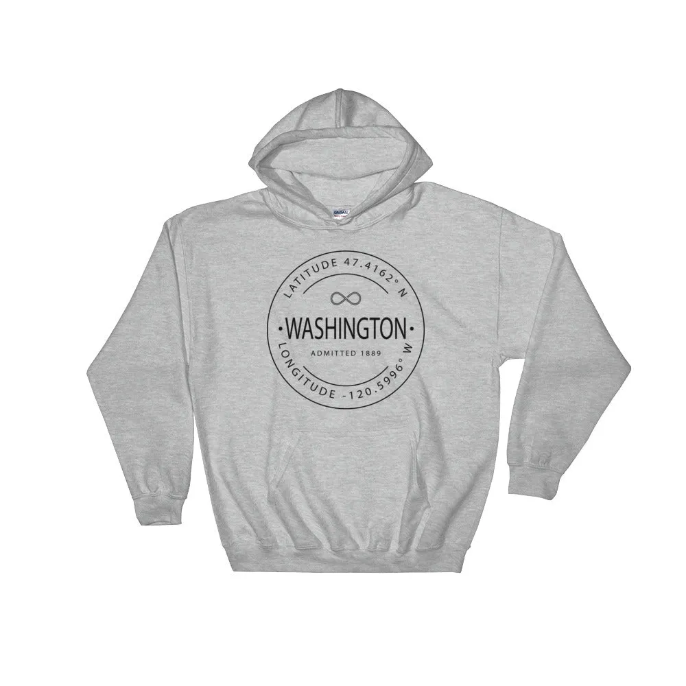 Washington - Hooded Sweatshirt - Latitude & Longitude