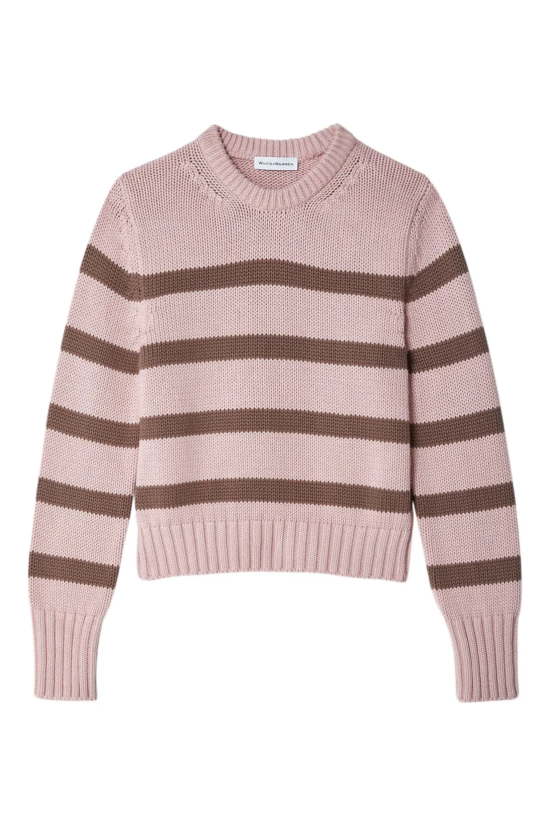 White & Warren Organic Cotton Striped Crewneck