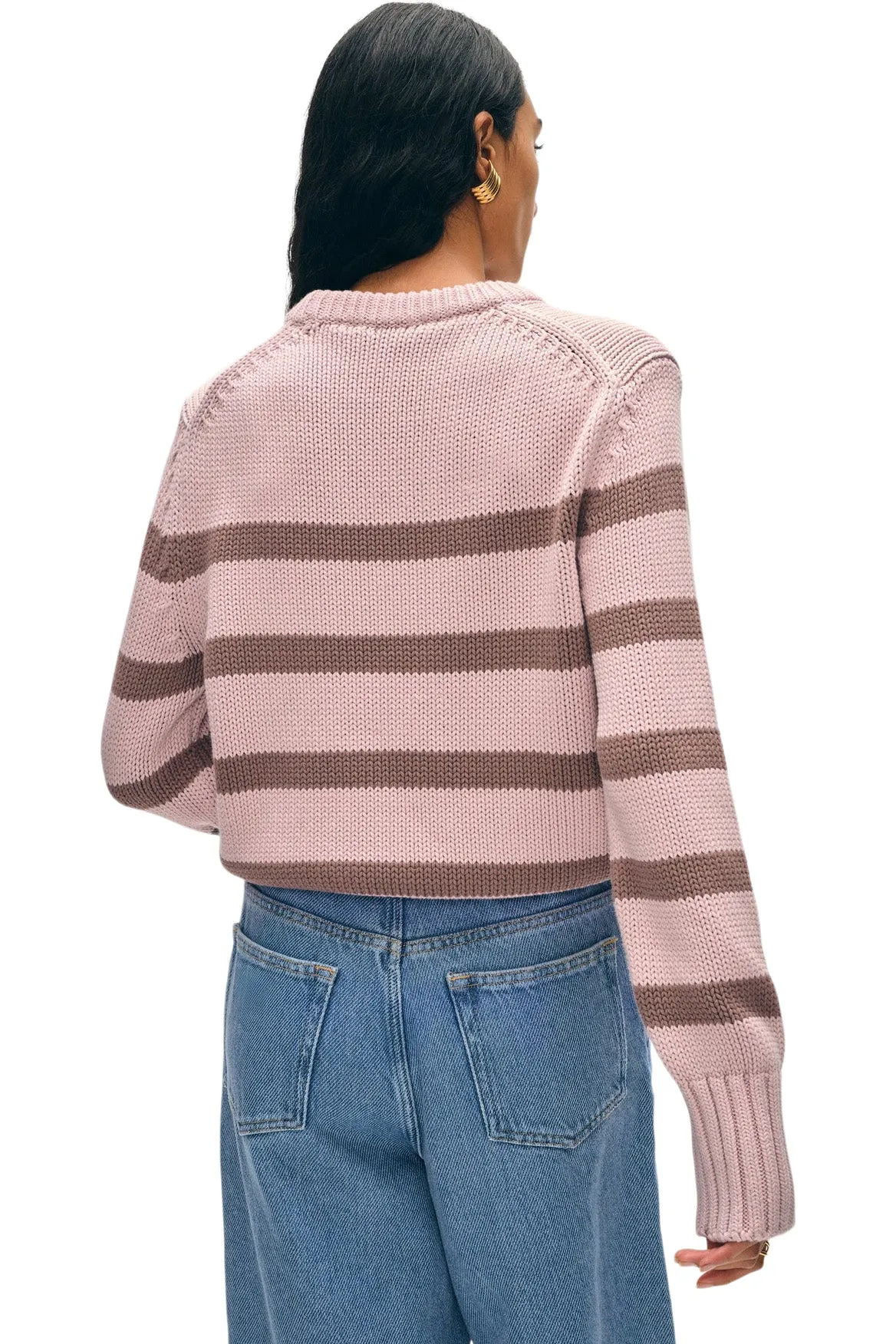 White & Warren Organic Cotton Striped Crewneck