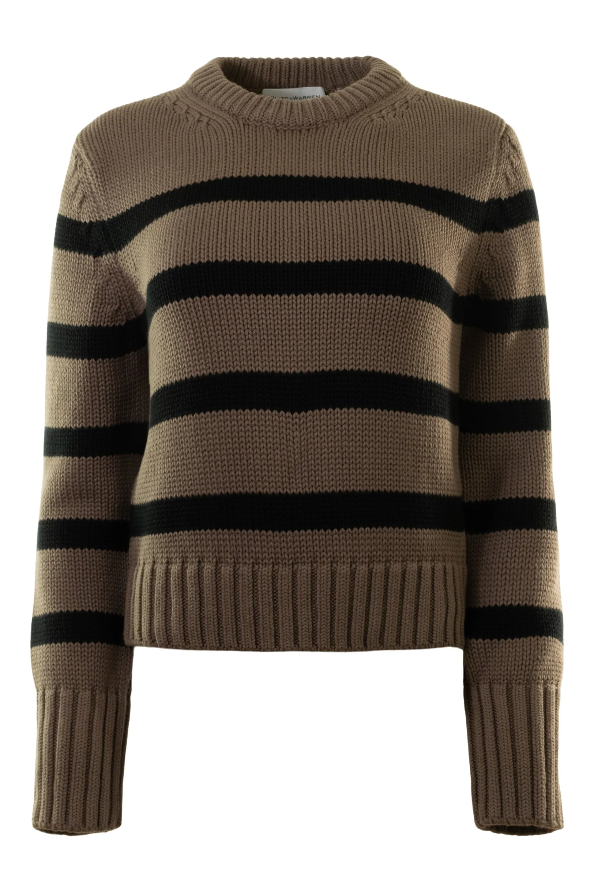 White & Warren Organic Cotton Striped Crewneck