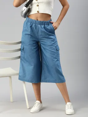 Women Culottes Light Blue