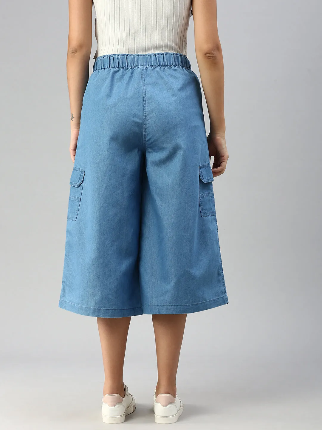 Women Culottes Light Blue