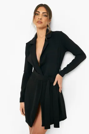 Wrap Belted Blazer Dress