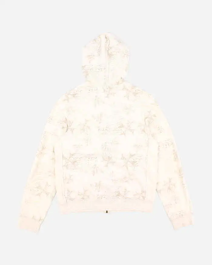 Y2K 00s Guess Graphic Patterned Light Hoodie - S